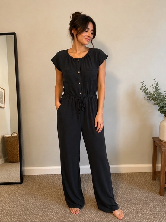 Monteau Pants - Monteau Los Angeles Black Jumpsuit | Size Small